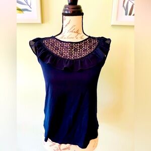 Women’s Ann Taylor LOFT Dark Blue Blouse Size XXSP